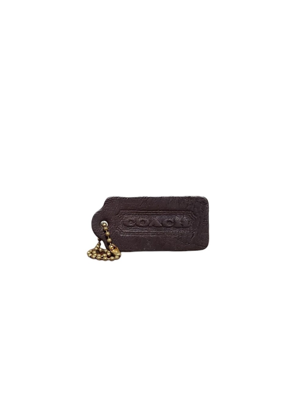 Coach Vintage 1996  Leather Hangtag Espresso Brown W/ Brass Chain Like New - Picture 2 of 2